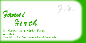 fanni hirth business card